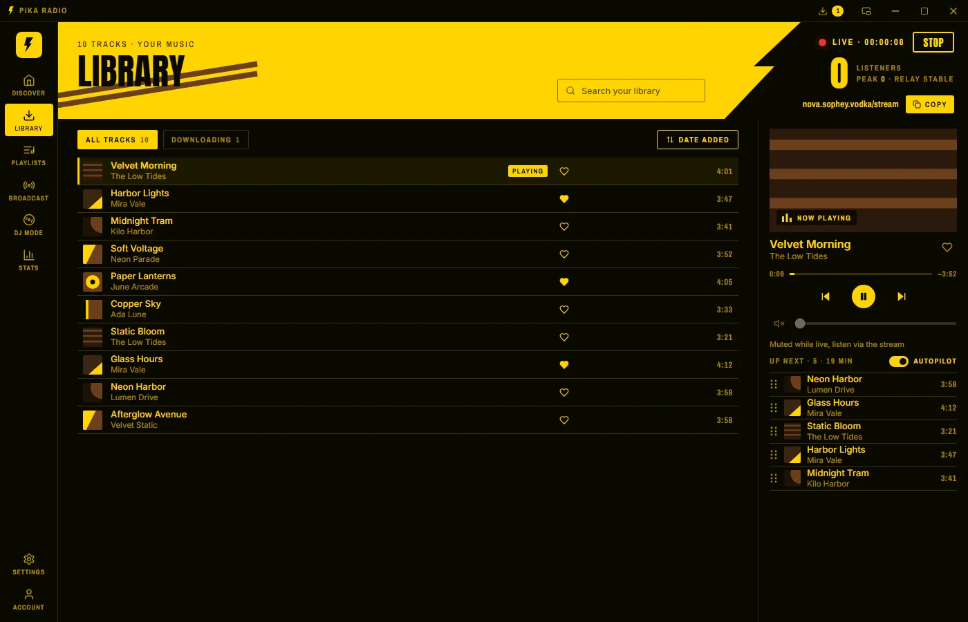 Up next with two more tracks from the Library, and Autopilot switched on.